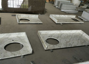China Partes superiores brancas da vaidade do banheiro da casa pré-fabricada do granito do Andromeda do apartamento com borda lisa fornecedor