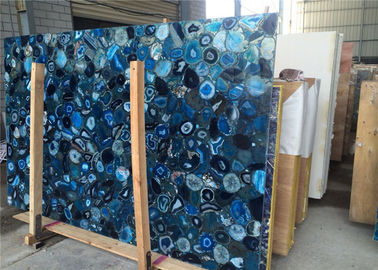China laje azul natural da ágata da espessura de 2cm para o CE da decoração da alameda habilitado fornecedor