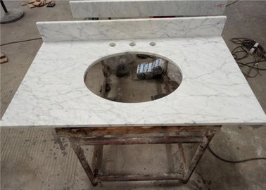 China A vaidade personalizada do banheiro da casa pré-fabricada cobre o mármore do branco de Carrara do italiano fornecedor