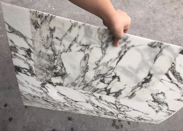 China Branco com a telha de mármore de pedra ultra fina preta das veias para a decoração fornecedor