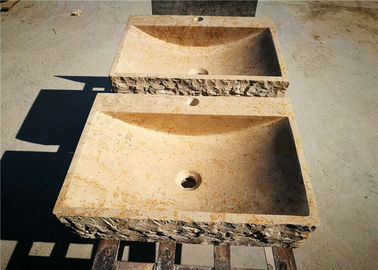 China Bacia contrária de mármore quadrada, bancas da cozinha de pedra naturais com torneira do suporte fornecedor