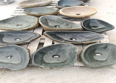 China Tamanho personalizado da pedra do seixo do dissipador material verde variável de pedra natural exterior fornecedor
