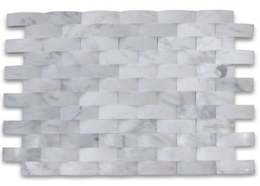 China 3D curvou o tamanho personalizado de pedra da telha de mosaico para a decoração da parede da cozinha fornecedor