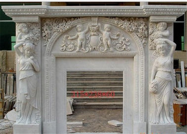 China Bordadura de mármore autônoma meticulosa da chaminé com escultura do anjo fornecedor