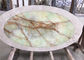 Tampos da mesa de pedra dados forma ovais, luz - tampo da mesa verde do ônix para a tabela de chá do café fornecedor