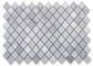 Superfície lustrada da telha de mosaico da forma diamante de pedra de mármore branco romboide fornecedor